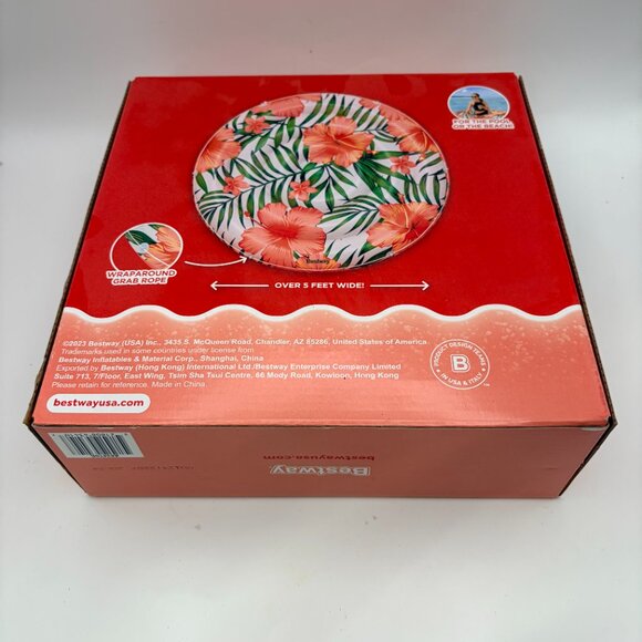 Bestway Peaceful Palms Pool Float Island 62” Tropical Inflatable Raft - Picture 6 of 8